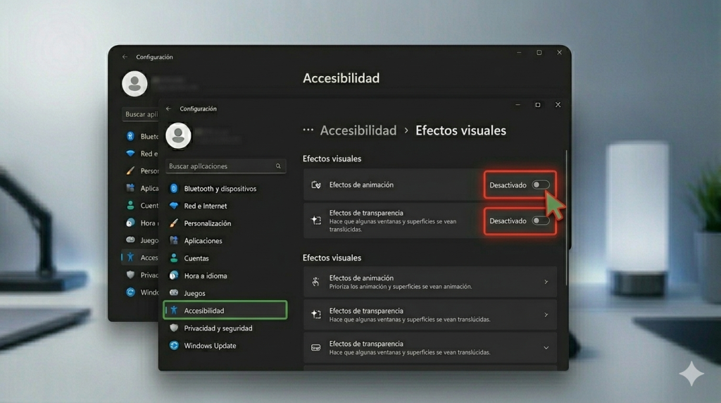 Cómo optimizar Windows 11 para PC con 8GB de RAM en 2026: Guía Definitiva accesibilida
