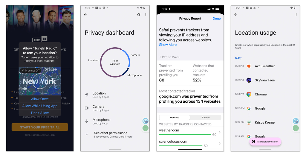Hardening Android e iOS 2026: Guía de Privacidad Pro Como se muestra en la comparativa visual de paneles de privacidad.